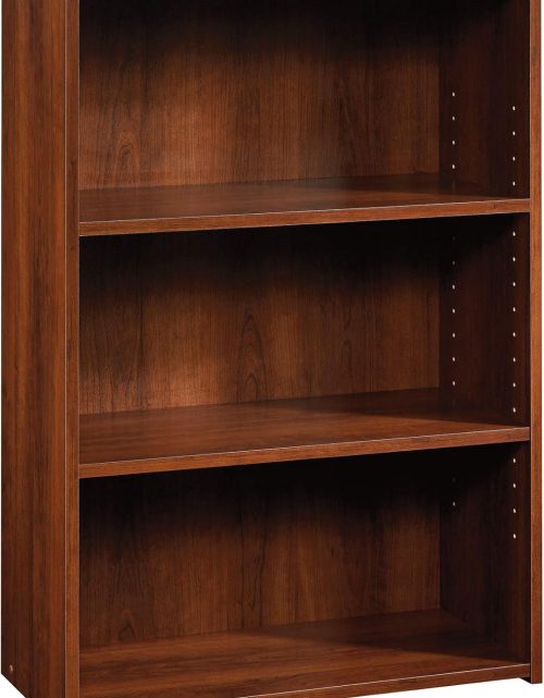 Sauder Beginnings 3-Shelf Bookcase, Bookshelf with Adjustable Storage Shelves, in Brook Cherry finish